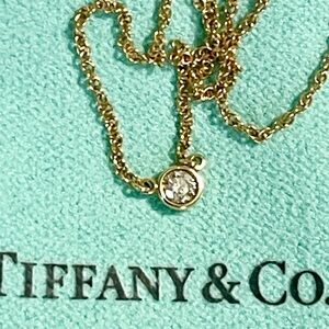 TIFFANY & CO / PERETTI SOLID 18K 18KT GOLD DIAMOND BY THE YARD PENDANT NECKLACE
